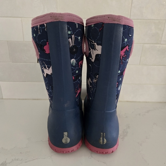 Bogs York Classic High Grasp Handles Waterproof Insulated Snow Boots Horse Blue - Picture 6 of 7